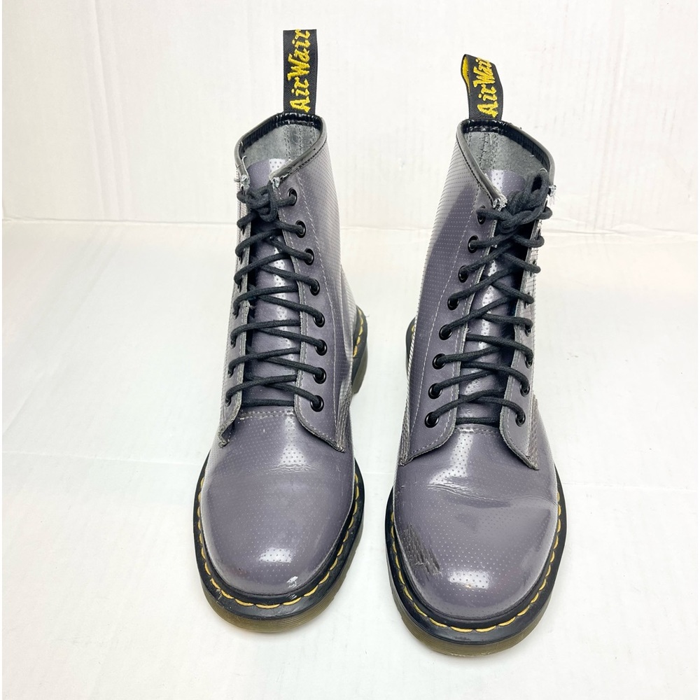 Dr. “Doc” Martens Iridescent Blue Pascal Lace Up Combat Boots Womens Size 10